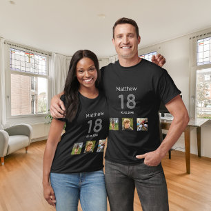18. Geburtstags Foto Monogramm Junge T-Shirt