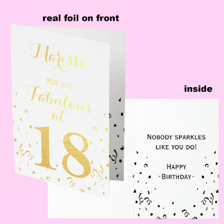 18. Geburtstags Gold Foil Sie sind fabelhaft bei 1 Folienkarte