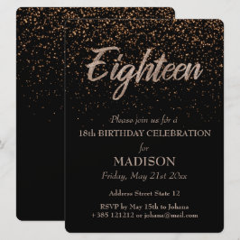 18. Geburtstags-Gold-Glitzer Einladung