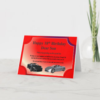 18. Geburtstags-Karte für Sohn Karte