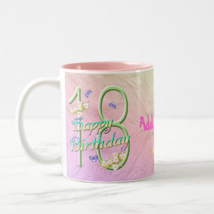 18. Geburtstags-Schmetterlings-Garten-Tasse Zweifarbige Tasse