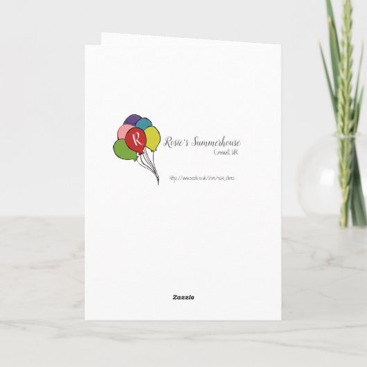 18. Geburtstagsballon Feiertagskarte (Rückseite)