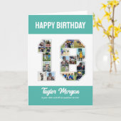 18. Geburtstagsfeier 18. FotoCollage Karte (Gelbe Blume)