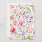 18. Geburtstagsfeier Einladung rosa Blume weiß (Rückseite)