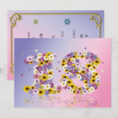18. Geburtstagsfeier mit Blumenbriefen Einladung (Vorne/Hinten)