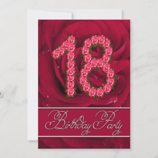 18. Geburtstagsfeier mit Rose Einladung