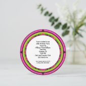 18. Geburtstagsfeier Neon Kaleidoskop Einladung (Stehend Vorderseite)