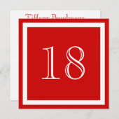 18. Geburtstagsfeier - Rot Einladung (Vorne/Hinten)