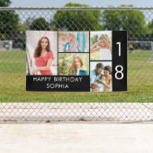 18. Geburtstagsfoto Collage 5 Bild Schwarz-weiß Banner (Insitu)
