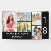 18. Geburtstagsfoto Collage 5 Bild Schwarz-weiß Banner (Horizontal)