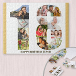 18. Geburtstagsfoto-Collage Neutral Number 18 Puzzle<br><div class="desc">Erstellen Sie Ihr eigenes Foto-Puzzle für ein einzigartiges 18. Geburtstagsgeschenk. Mit 12 benutzerdefinierten Fotos hat das Foto-Rätsel einen gelben Rahmen. Sie kann mit einem Namen und/oder einer kurzen Botschaft weiter personalisiert werden, die in der modernen Bronzetypografie geschrieben ist. Die Zahl 18 Foto-Collage hat eine Vielzahl von Landschafts-, Quadrat- und Portrait-Fotos,...</div>