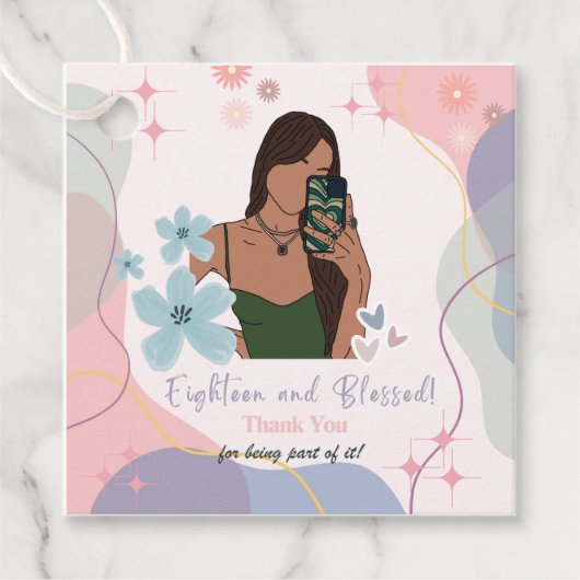 18. Geburtstagsgeschenk Geschenkanhänger (Vorderseite)