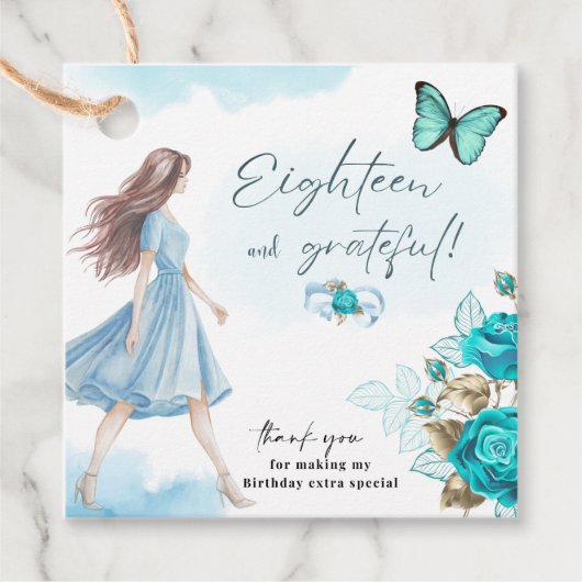 18. Geburtstagsgeschenktag Geschenkanhänger (Vorderseite)