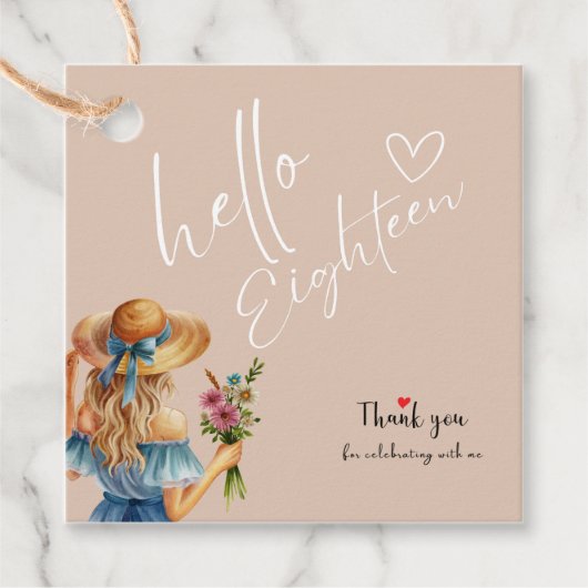 18. Geburtstagsgeschenktag Geschenkanhänger (Vorderseite)