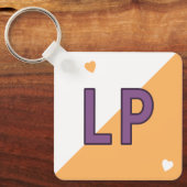 18. Geburtstagsinitialen lila orange Schlüsselanhänger (Vorderseite)