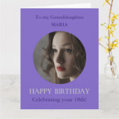 18. Geburtstagskarte Großhirn Lila Karte (Gelbe Blume)