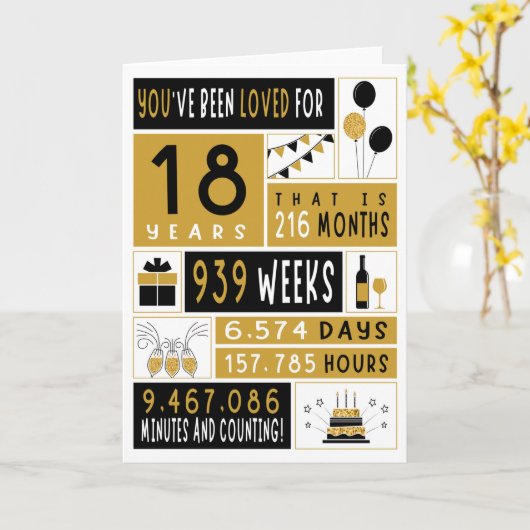 18. Geburtstagskarte Karte (Gelbe Blume)