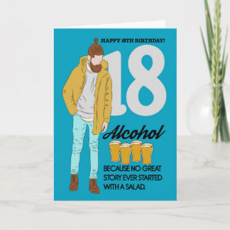 18. Geburtstagskarte, Spaß und Trendy, Spaß Karte