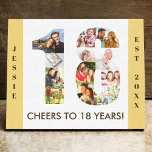 18. Geburtstagskollage Nr. 18 Neutral Leinwanddruck<br><div class="desc">Erstellen Sie Ihr eigenes einzigartiges 18. Geburtstagsgeschenk. Diese smarte Leinwand ist eine großartige Möglichkeit, Ihre Foto-Collage anzuzeigen. Die Vorlage ist für Sie bereit, um Ihre Lieblings-Fotos, die automatisch in der Form der Zahl 18 angezeigt werden, hinzuzufügen. Sie können auch Ihren Namen und Ihr Geburtsjahr (oder Nachname) zu den Grenzen hinzufügen....</div>