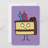 18. Geburtstagskuchen mit Kerzen Einladung (Vorderseite)