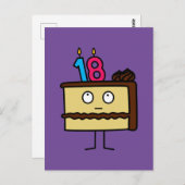 18. Geburtstagskuchen mit Kerzen Schokolade Postkarte (Vorne/Hinten)