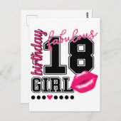 18. Geburtstagsmädchen Glückwunsch Karte (Vorne/Hinten)