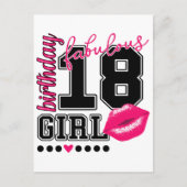18. Geburtstagsmädchen Glückwunsch Karte (Vorderseite)