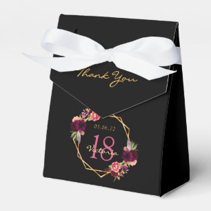 18. Geburtstagsparty bordeauxrot goldene geometris Geschenkschachtel