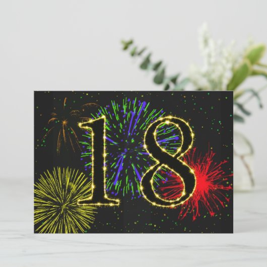 18. Geburtstagsparty Einladung (Stehend Vorderseite)