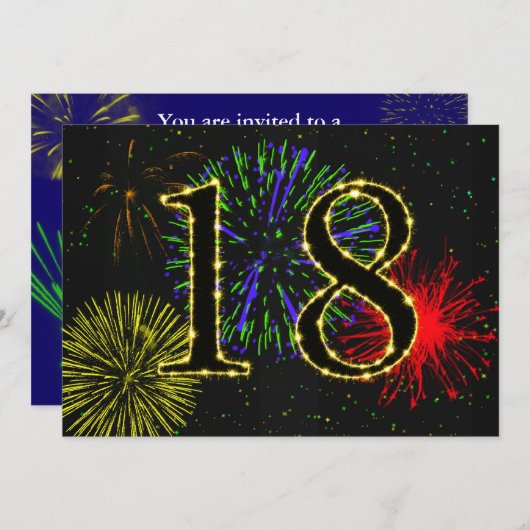 18. Geburtstagsparty Einladung (Vorne/Hinten)