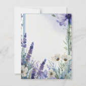 18. Geburtstagsparty Einladung mit Blauen Blumen (Rückseite)