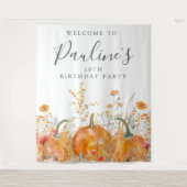 18. Geburtstagsparty Fall Pumpkin Wildblume Wandteppich (Vorderseite)