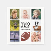 18. Geburtstagsparty Foto Collage Junge Serviette (Vorderseite)