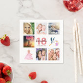 18. Geburtstagsparty Foto Collage Serviette (Beispiel)