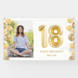 18. Geburtstagsparty Foto Gold Ballons Banner
