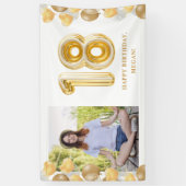 18. Geburtstagsparty Foto Gold Ballons Banner (Vertikal)