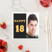 18. Geburtstagsparty Foto Goldballons Serviette (Beispiel)