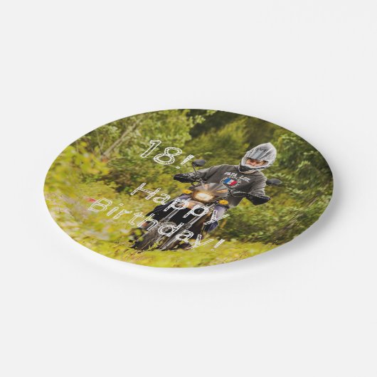 18. Geburtstagsparty Foto Pappteller (Schrägansicht)