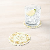 18. Geburtstagsparty Gold Rose Elfenbeinweiß Untersetzer (Vor Ort)