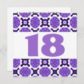 18. Geburtstagsparty, Purple Flowers W934 Einladung (Vorne/Hinten)