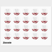 18. Geburtstagsparty Red Pink Floral Vielen Dank Runder Aufkleber (Blatt)