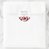 18. Geburtstagsparty Red Pink Floral Vielen Dank Runder Aufkleber (Tasche)