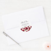 18. Geburtstagsparty Red Pink Floral Vielen Dank Runder Aufkleber (Umschlag)