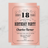 18. Geburtstagsparty - Rose Gold Einladung (Vorne/Hinten)