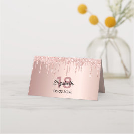 18. Geburtstagsparty Rose Gold Glitzer Rosa Funkel Platzkarte