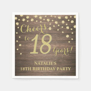18. Geburtstagsparty Rustic und Gold Diamond Serviette