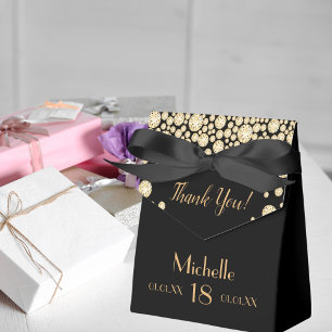 18. Geburtstagsparty schwarzes Gold Vielen Dank Geschenkschachtel