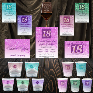 18. Geburtstagsparty Strahlendes Rosa Glitter Pappbecher