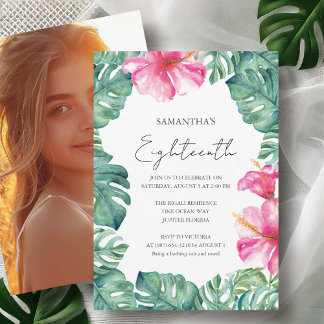 18. Geburtstagsparty Tropical Aloha Thema Einladung
