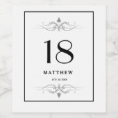 18. Geburtstagsparty Weinetikett (Einzelnes Label)